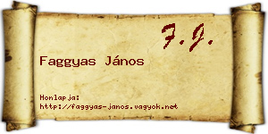 Faggyas János névjegykártya